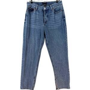 House of Harlow 1960 Jeans 30 Blue Medium Wash High Rise Straight Leg Slit Hem